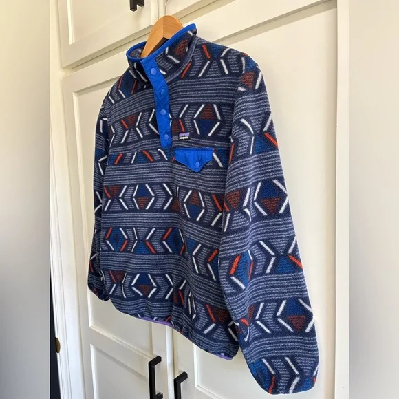 Youth Patagonia Synchilla Snap T Fleece Jacket XL 14 Pullover Aztec Southwest - Picture 7 of 10